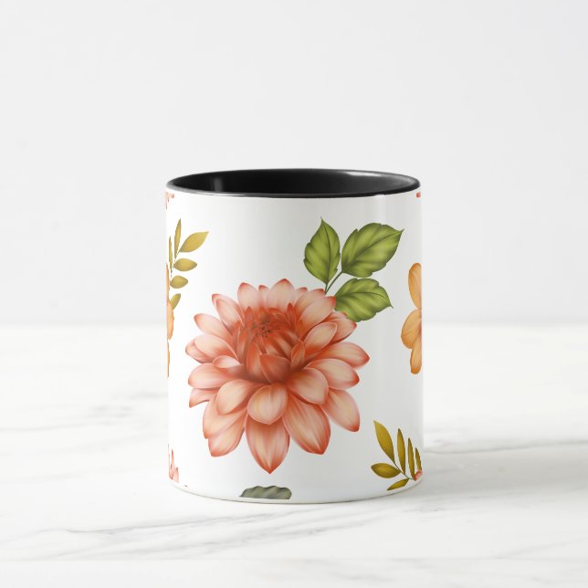 Eldig Dahlias Blomning  Mugg (Center)