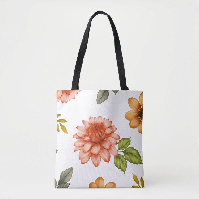 Eldig Dahlias Blomning Tygkasse (Framsida)