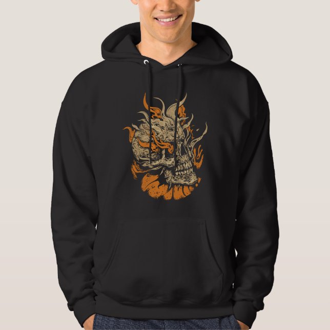 Eldig Dödskalle: Upprorets Flammor Hoodie (Framsida)