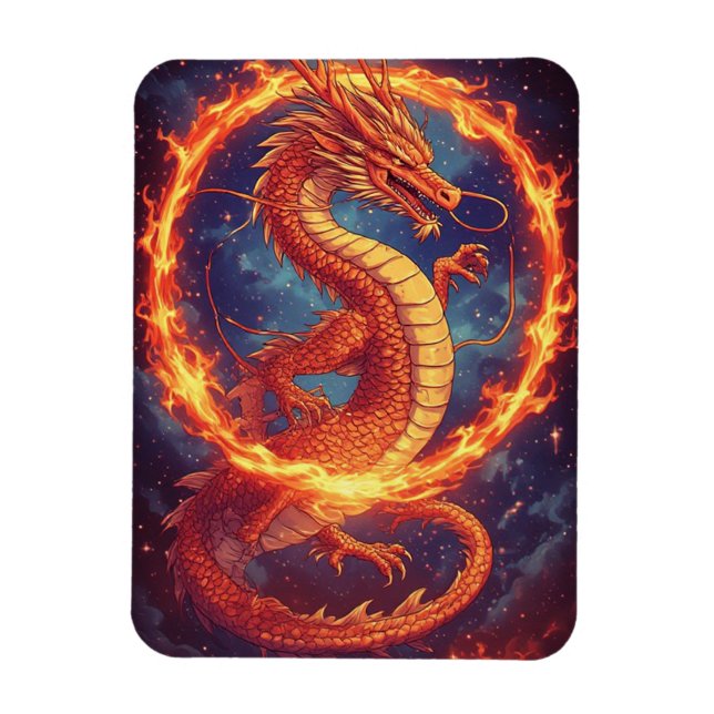 Eldig Drake För Fantasy Och Mytiska Älskare Magnet (Vertikal)