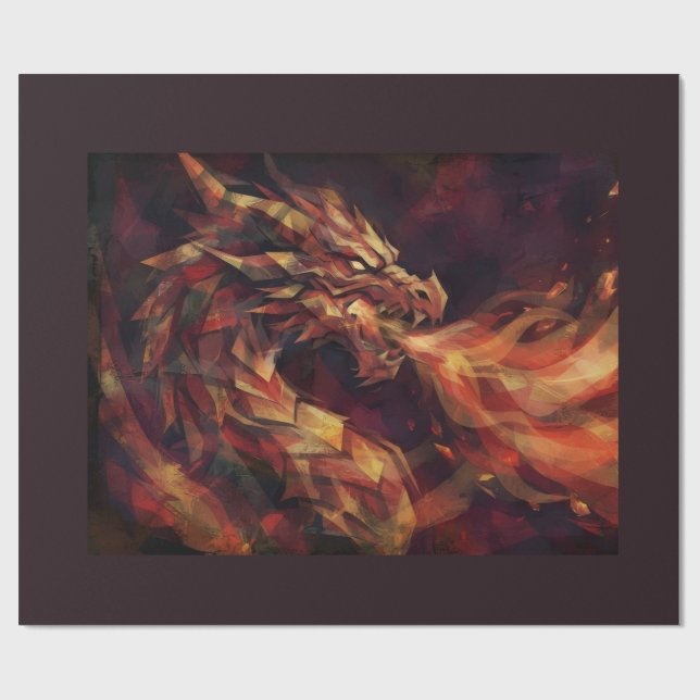 Eldig Drake Presentpapper (Platt)