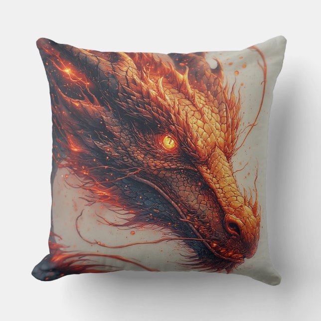 🐉 Eldig Drakenergi Mythiskt Kraftutformande 🔥 Kudde (Framsida)