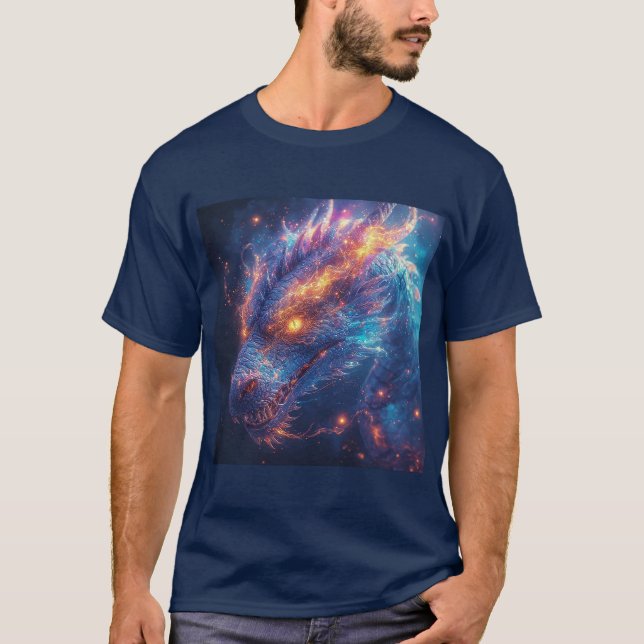 Eldig Drakhuvud som Utsänder Intensiv Energi T Shirt (Framsida)