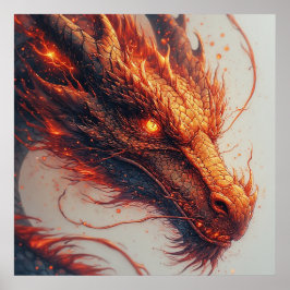 Eldig Drakhuvud Utsändande Intensiv Energi Poster