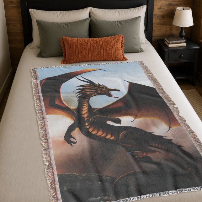 Eldig fantasydrake i bärnstensfärg filt (Skapare uppladdad)