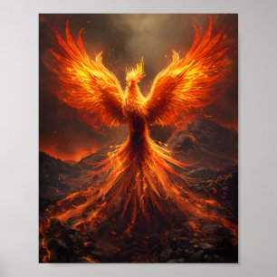 Eldig Fenix Uppstigande Affisch