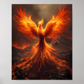 Eldig Fenix Uppstigande Affisch