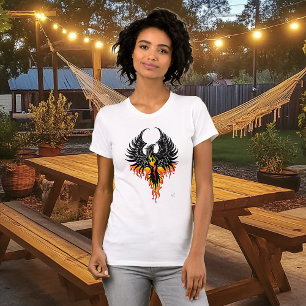 Eldig Fenix Uppstigande Eldsfågel Svarta Stamtavlo T-shirt