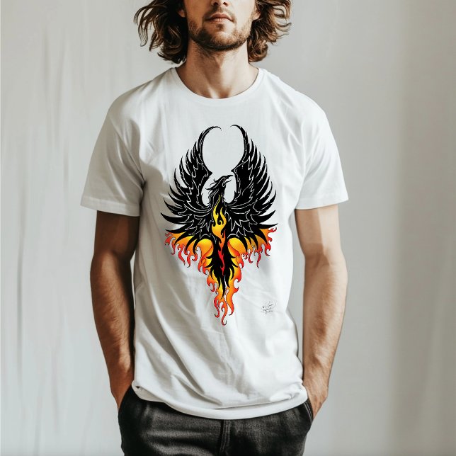 Eldig Fenix Uppstigande Eldsvogel Svarta Tribalfla Tröja (Skapare uppladdad)