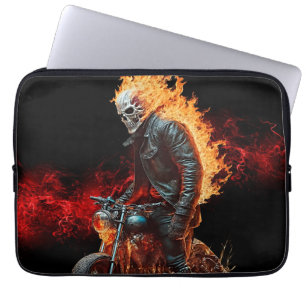 Eldig Ghost Rider-datorfodral Flamländande motorcy Laptop Fodral