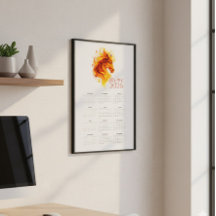 Eldig häst 2026 Väggkalender Poster