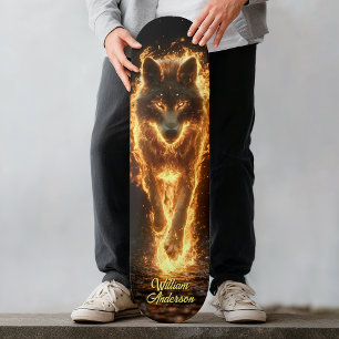 Eldig lysande varg mini skateboard bräda 18,5 cm