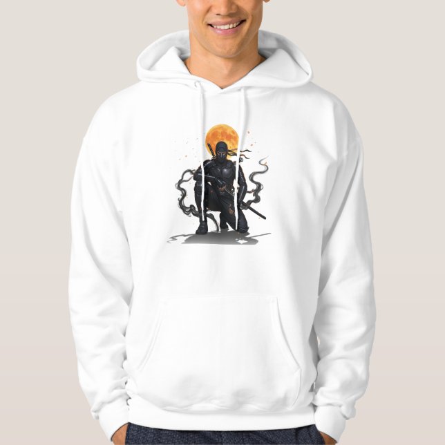 Eldig månninja-krigare | Episk samuraj-inspirerad Hoodie (Framsida)