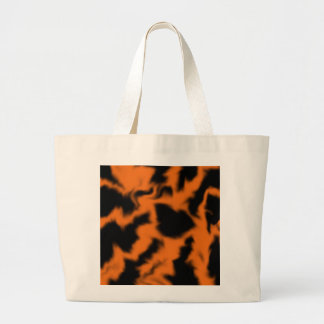 Eldig orange marmorerad hösttotebag – Svart och or Jumbo Tygkasse