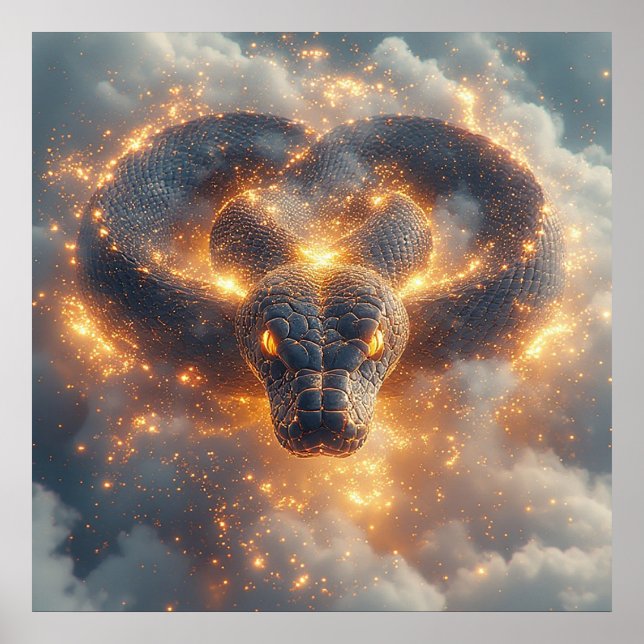 🔥 Eldig Orm Abstrakt Konst För Djärv Väggdekorati Poster (Framsidan)