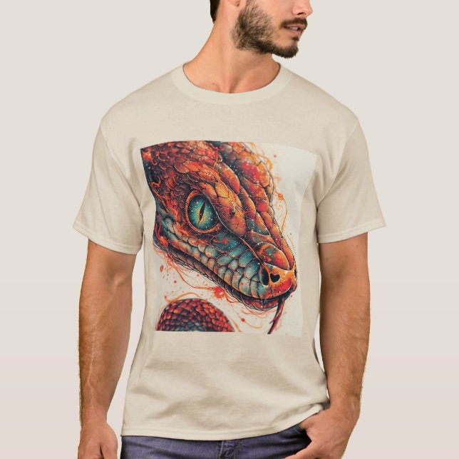 Eldig orm med dynamisk energi t shirt (Framsida)