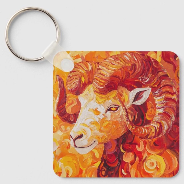 Eldig sol Capricorn anda Nyckelring (Framsida)