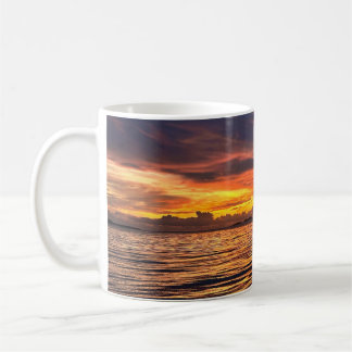 Eldig solnedgång på ön, Brisbane, Australien Kaffemugg