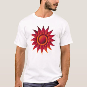 Eldig solstrålningssymbol – Röd, Orange & Gul Radi T Shirt