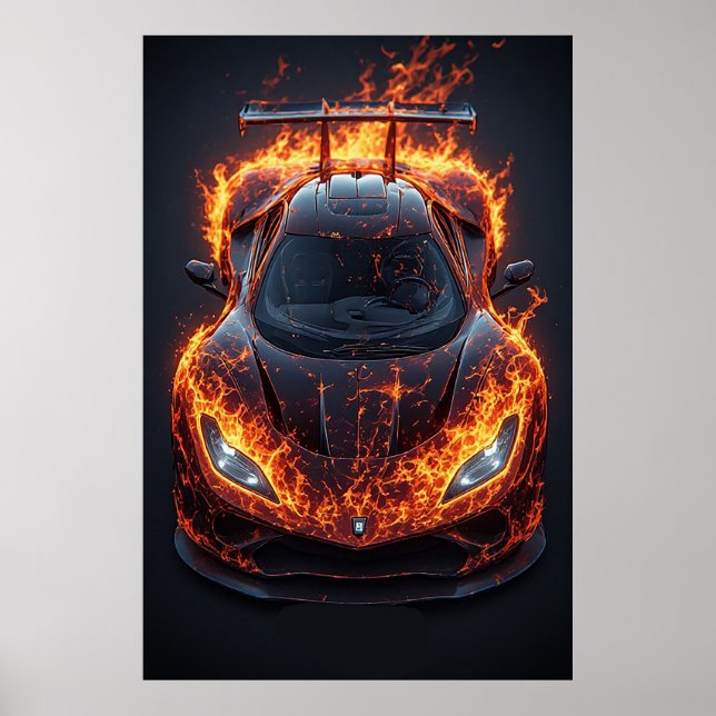 Eldig Superbil Racingaffisch för Garagedekor 🔥 Poster (Framsidan)