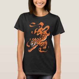 Eldig Tiger: Asiatisk djärv design T Shirt