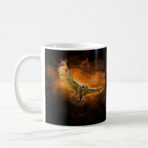 Eldig uggleillustration Kraftfull frihetskonst Kaffemugg
