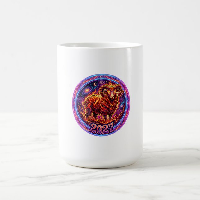 Eldig Vädurens Zodiackram 2027 Kaffemugg (Center)
