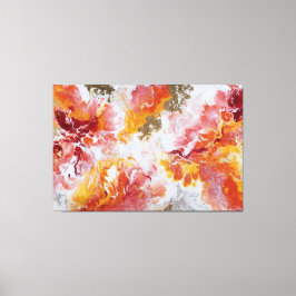 Eldigt Guld Virvel Abstrakt Väggkonst Canvastryck