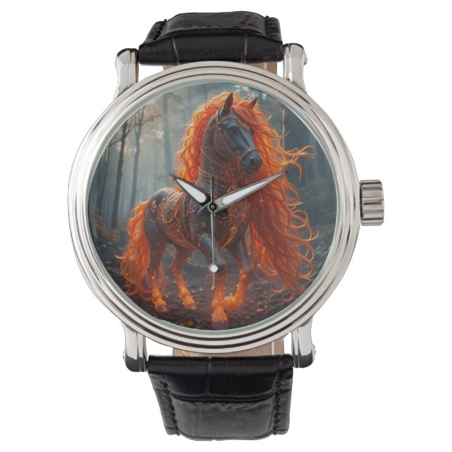 🔥 Eldigt Hästkonst för Djärv Stil ⌚ Armbandsur (Framsida)