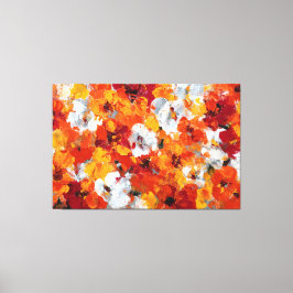 Eldigt orange och röd kronblad abstrakt väggkonst canvastryck