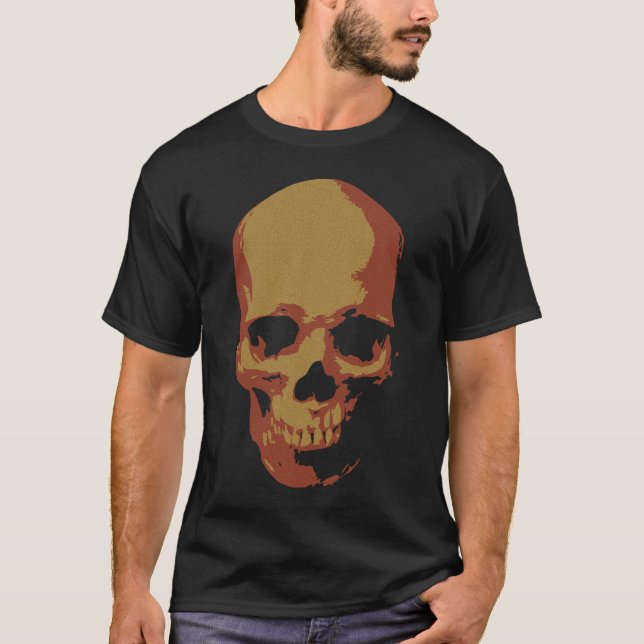 Eldigt Skalle: Mörk Gothic Art T Shirt (Framsida)