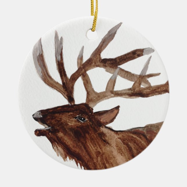 Eldjursmålning Julgransprydnad Keramik (Framsidan)
