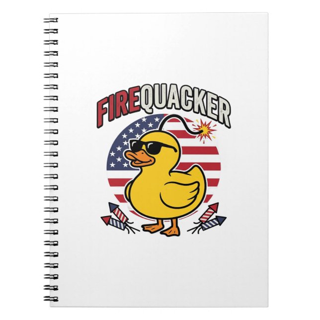 Eldkacker Patriotisk Anka Eldshow Vektor Design Anteckningsbok (Framsidan)