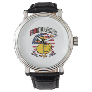Eldkacker Patriotisk Anka Eldshow Vektor Design Armbandsur