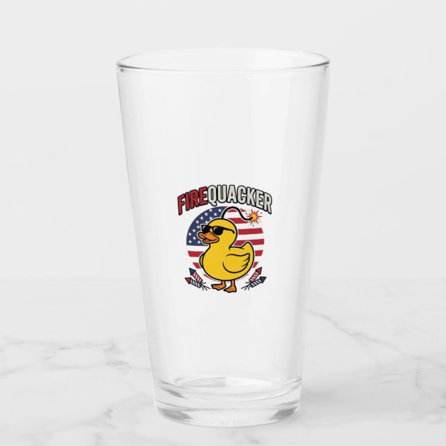 Eldkacker Patriotisk Anka Eldshow Vektor Design Glaskopp (Framsida)