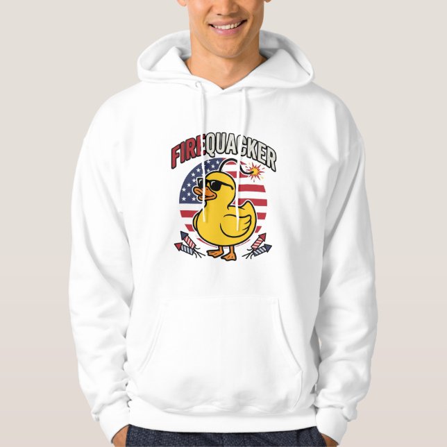 Eldkacker Patriotisk Anka Eldshow Vektor Design Hoodie (Framsida)