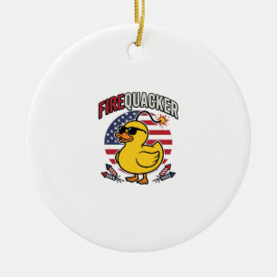 Eldkacker Patriotisk Anka Eldshow Vektor Design Julgransprydnad Keramik