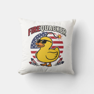 Eldkacker Patriotisk Anka Eldshow Vektor Design Kudde