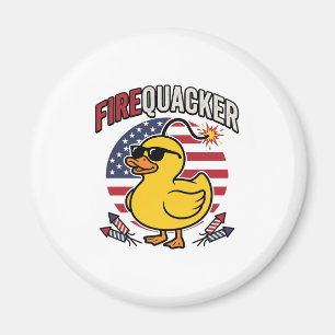 Eldkacker Patriotisk Anka Eldshow Vektor Design Magnet