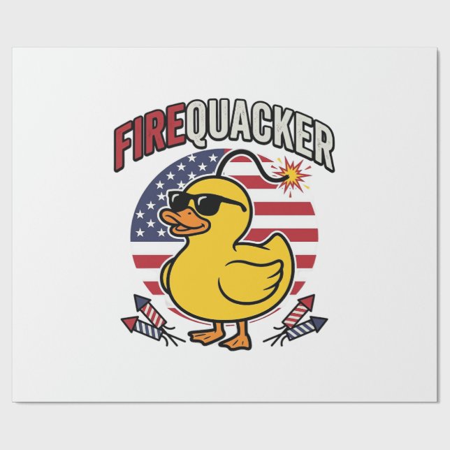 Eldkacker Patriotisk Anka Eldshow Vektor Design Presentpapper (Platt)