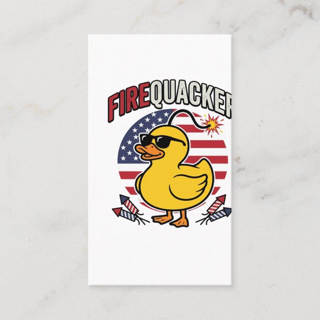Eldkacker Patriotisk Anka Eldshow Vektor Design Visitkort (Framsida)
