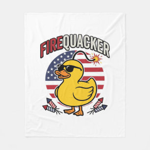 Eldkacker Patriotisk Anka Fyrverkerier Vektor Desi Fleecefilt