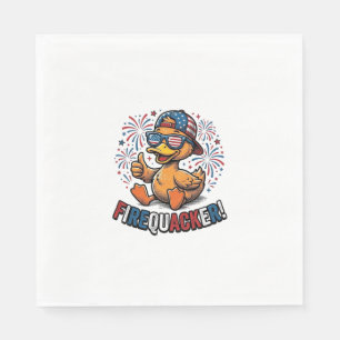 Eldknallare Patriotisk Anka Vintage T-Shirt Design Pappersservett