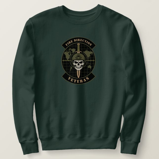 Eldledningsveteranartilleriemblem Lång Ärmad Tröja (Design framsida)