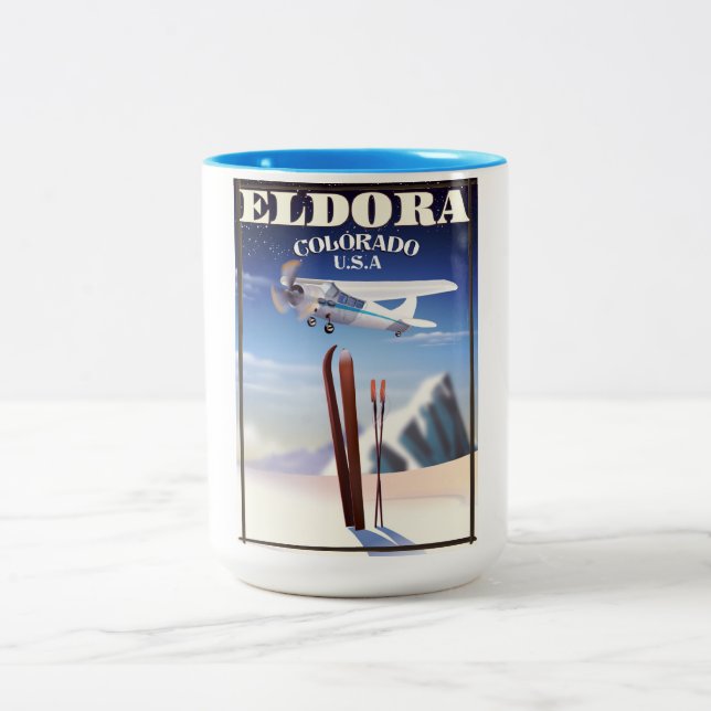 Eldora Colorado researaffisch. Två-Tonad Mugg (Center)