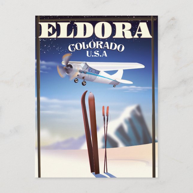 Eldora Colorado researaffisch. Vykort (Framsida)