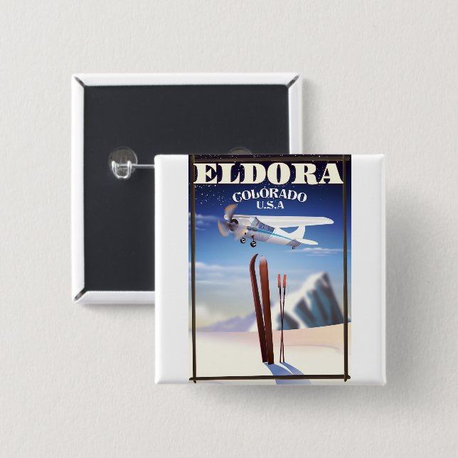 Eldora Colorado resemålning. Knapp (Framsida & baksida)