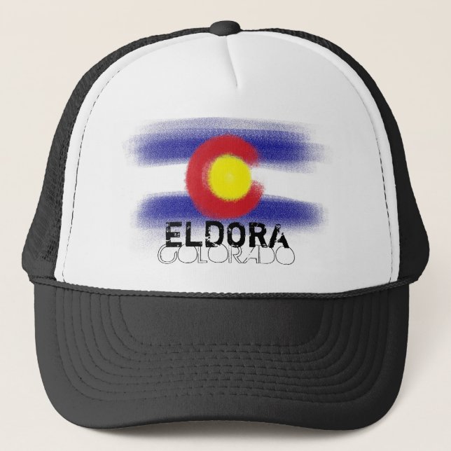 Eldora Colorado statlig flagga art hat Truckerkeps (Framsida)