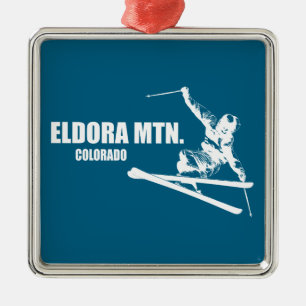 Eldora Mountain Colorado Skier Julgransprydnad Metall