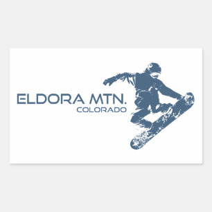 Eldora Mountain Colorado Snowboardåkare Rektangulärt Klistermärke